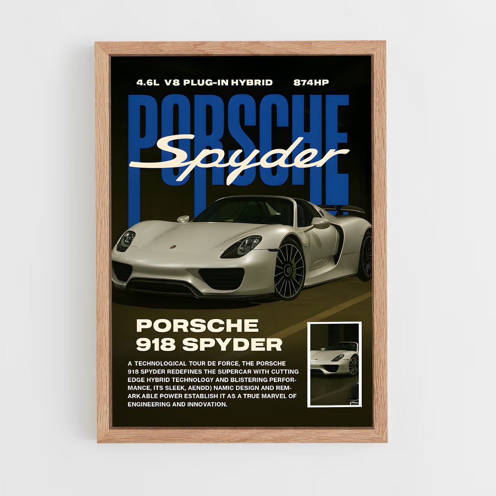 Poster Éclatante Vitesse 918 Spyder – affiche Porsche (vue 4)